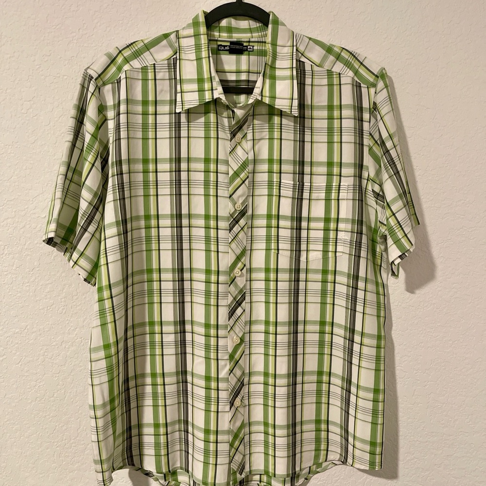 Plaid Green Men's Button Up Shirt